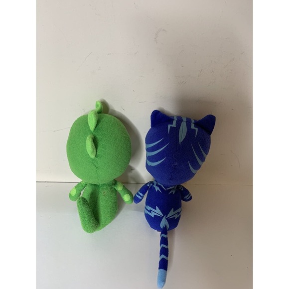 PJ Masks Catboy & Gekko Plush Bean Stuffed Toy 9" Tall Blue Green Metallic Logo - Picture 3 of 7
